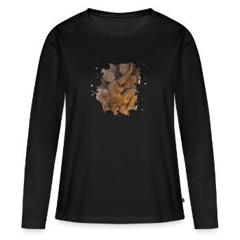 Position 12 - T-shirt manches longues Premium bio Femme - noir - Devant - Julia (174cm)