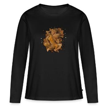 Position 10 - T-shirt manches longues Premium bio Femme - noir - Devant - Julia (174cm)