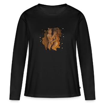 Position 11 - T-shirt manches longues Premium bio Femme - noir - Devant - Julia (174cm)