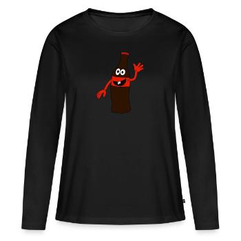 Bouteille de cola - T-shirt manches longues Premium bio Femme - noir - Devant - Julia (174cm)