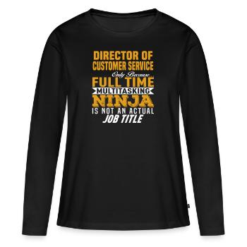 Director Of Customer Service Job Tittle - T-shirt manches longues Premium bio Femme - noir - Devant - Julia (174cm)