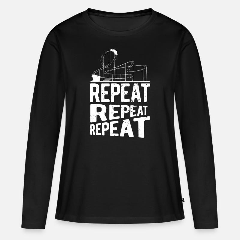 Achterbahn - Frauen Premium Bio Langarmshirt - Schwarz