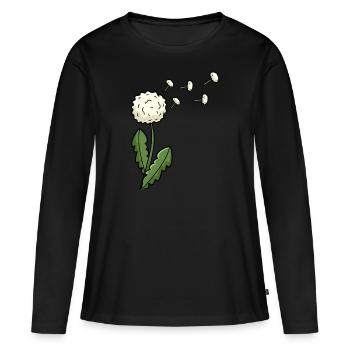 Pissenlit - T-shirt manches longues Premium bio Femme - noir - Devant - Julia (174cm)