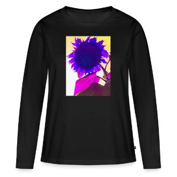 sommerblume pop Art - Frauen Premium Bio Langarmshirt - Schwarz - Vorne - Julia (174cm)