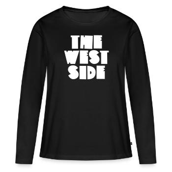 Le côté ouest - T-shirt manches longues Premium bio Femme - noir - Devant - Julia (174cm)