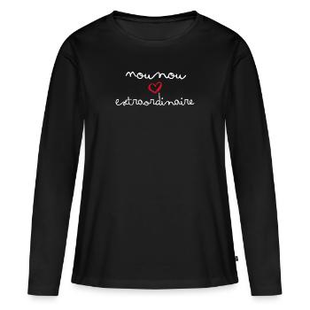 Nounou Extraordinaire - T-shirt manches longues Premium bio Femme - noir - Devant - Julia (174cm)