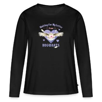 Harry Potter Waiting For My Letter From Hogwarts - Frauen Premium Bio Langarmshirt - Schwarz - Vorne - Julia (174cm)