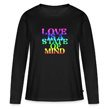 l’amour est un état d’, LGBT,regenbogen,bunt - T-shirt manches longues Premium bio Femme - noir - Devant - Julia (174cm)