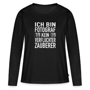 Fotograf Zauberer Fotografie Spiegelreflexkamera - Frauen Premium Bio Langarmshirt - Schwarz - Vorne - Julia (174cm)