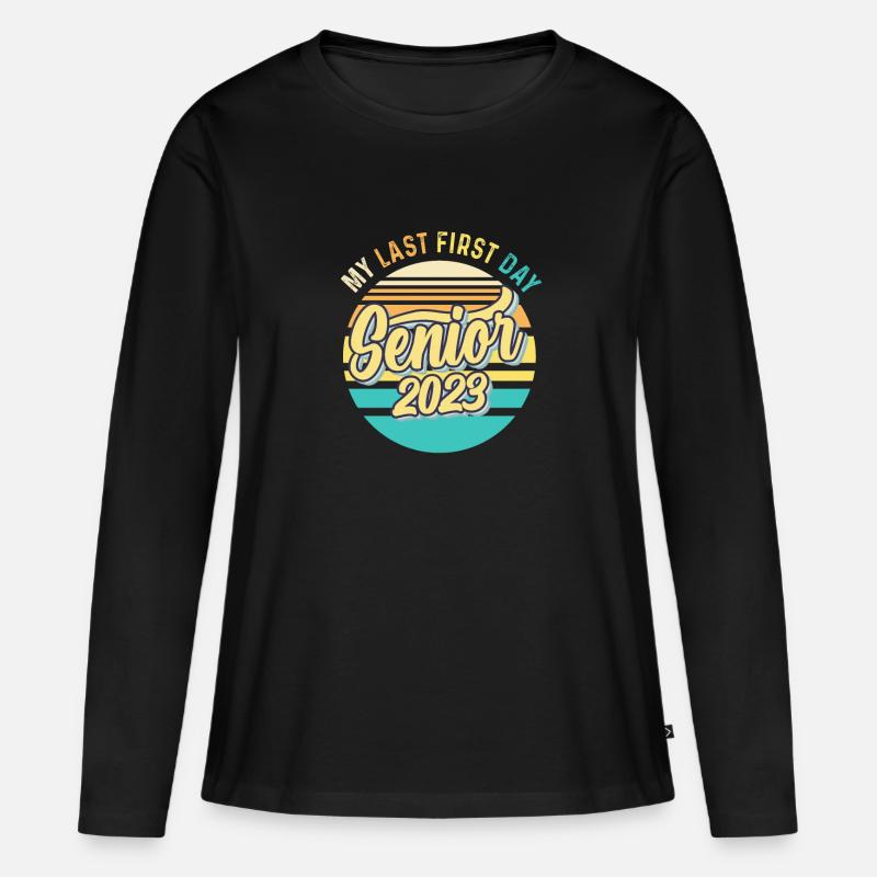 My Last First Day Senior Class Of 2023 - Frauen Premium Bio Langarmshirt - Schwarz