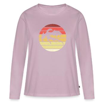 Drache Retro Style Vintage - Frauen Premium Bio Langarmshirt - Altrosa - Vorne - Julia (174cm)