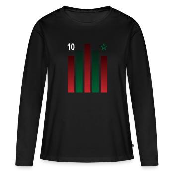 Maroc - T-shirt manches longues Premium bio Femme - noir - Devant - Julia (174cm)