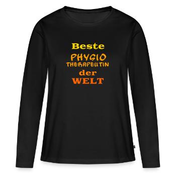 Beste Physiotherapeutin der Welt! Physio Spruch - Frauen Premium Bio Langarmshirt - Schwarz - Vorne - Julia (174cm)