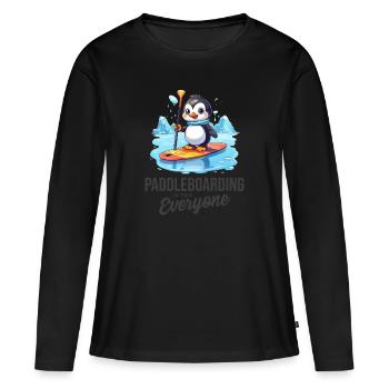 Le paddleboard est pour tout le monde - T-shirt manches longues Premium bio Femme - noir - Devant - Julia (174cm)