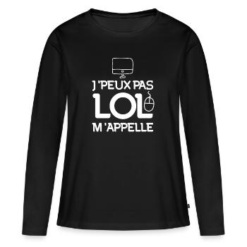 J'peux pas lol m'appelle league of legend cadeau - T-shirt manches longues Premium bio Femme - noir - Devant - Julia (174cm)