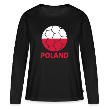 Pologne Pologne Texte Polonais Flag Football Cool Fan - T-shirt manches longues Premium bio Femme - noir - Devant - Julia (174cm)