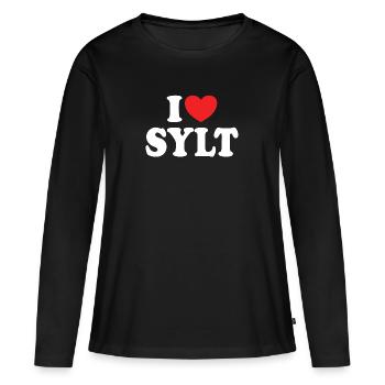 J’adore Sylt - T-shirt manches longues Premium bio Femme - noir - Devant - Julia (174cm)
