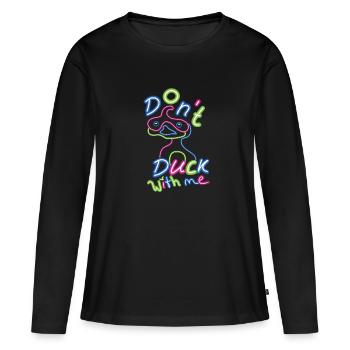 Don ́t Duck with me Neon - Women's Premium Organic Long Sleeve Shirt - black - Front - Julia (174cm)