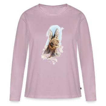 Esel - Frauen Premium Bio Langarmshirt - Altrosa - Vorne - Julia (174cm)