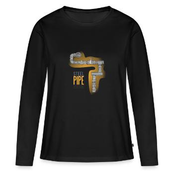 Plumber, pipe, pipe, system, water, gas - Women's Premium Organic Long Sleeve Shirt - black - Front - Julia (174cm)