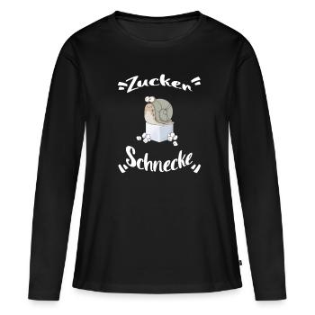 zuckerschnecke candy girl - Frauen Premium Bio Langarmshirt - Schwarz - Vorne - Julia (174cm)