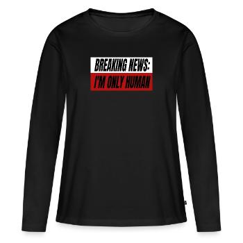Travail Profession Bourreau de travail Dicton Idée cadeau - T-shirt manches longues Premium bio Femme - noir - Devant - Julia (174cm)