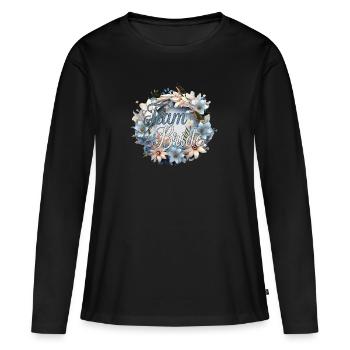 Enterrement de vie de garçon T-shirt femme Team Bride Enterrement de vie de garçon - T-shirt manches longues Premium bio Femme - noir - Devant - Julia (174cm)