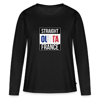 STRAIGHT OUTTA FRANCE France Frenchman - Women's Premium Organic Long Sleeve Shirt - black - Front - Julia (174cm)