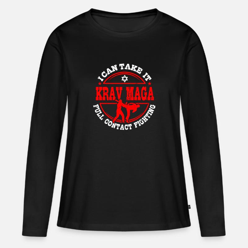 Krav Maga Geschenkidee - Frauen Premium Bio Langarmshirt - Schwarz