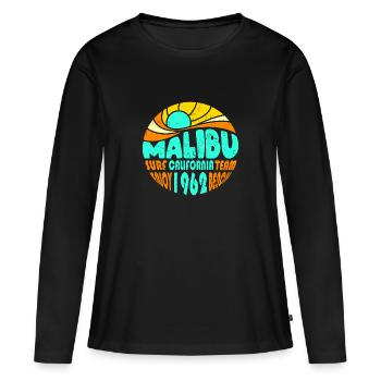Malibu California Hippie - T-shirt manches longues Premium bio Femme - noir - Devant - Julia (174cm)