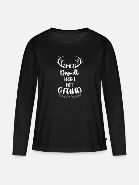 Mei Dirndl is in da Wäsch Dirndl Ersatz Wiesn - Frauen Premium Bio Langarmshirt - Schwarz
