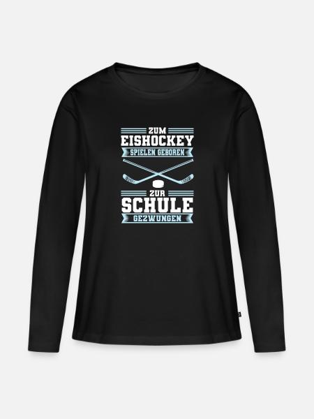 Eishockey Kinder Mannschaft Verein Geschenk - Frauen Premium Bio Langarmshirt - Schwarz
