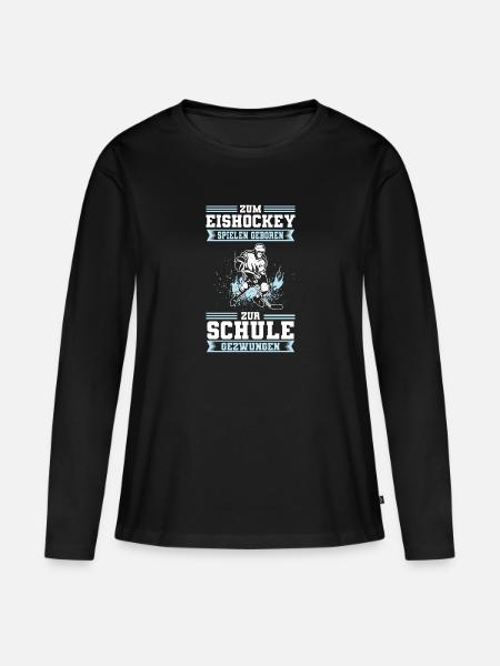 Eishockey Kinder Mannschaft Verein Geschenk - Frauen Premium Bio Langarmshirt - Schwarz