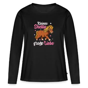 Little Shetty Dear Rider Riding Horse Pony - T-shirt manches longues Premium bio Femme - noir - Devant - Julia (174cm)
