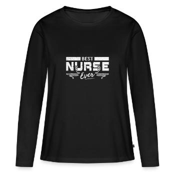 Beste Krankenschwester / Beste Krankenschwester - Frauen Premium Bio Langarmshirt - Schwarz - Vorne - Julia (174cm)