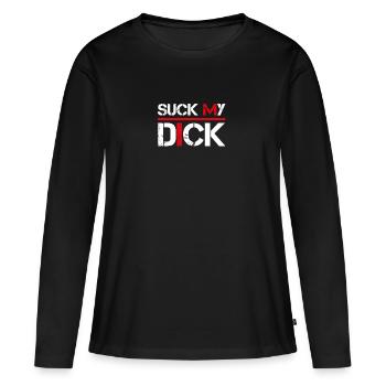 suck my dick tshirt cadeau pour hommes et dames - T-shirt manches longues Premium bio Femme - noir - Devant - Julia (174cm)