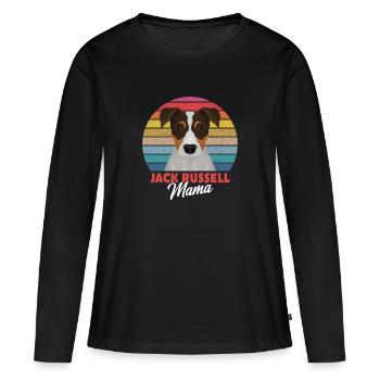Jack Russell Mama - Jack Russell Terrier - T-shirt manches longues Premium bio Femme - noir - Devant - Julia (174cm)