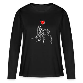 Hamster amour hamster hamster nain - T-shirt manches longues Premium bio Femme - noir - Devant - Julia (174cm)
