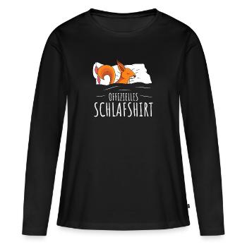 Offizielles Schlafshirt Eichhörnchen Geschenk - Frauen Premium Bio Langarmshirt - Schwarz - Vorne - Julia (174cm)