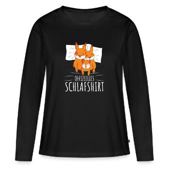 Offizielles Schlafshirt Eichhörnchen Familie - Frauen Premium Bio Langarmshirt - Schwarz - Vorne - Julia (174cm)