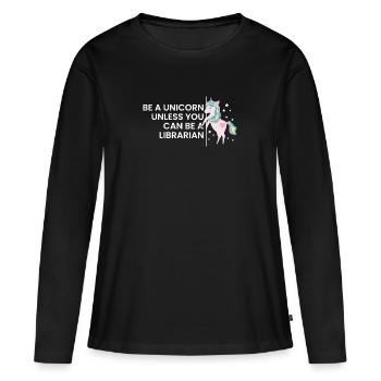 Bibliothèque Bibliothécaire Bibliothèques Cadeau - T-shirt manches longues Premium bio Femme - noir - Devant - Julia (174cm)