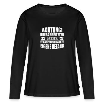 Techniker Ingenieur Technik Geschenk - Frauen Premium Bio Langarmshirt - Schwarz - Vorne - Julia (174cm)