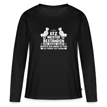 KFZ Meister KFZ-Mechaniker KFZ-Meister Geschenk - Frauen Premium Bio Langarmshirt - Schwarz - Vorne - Julia (174cm)