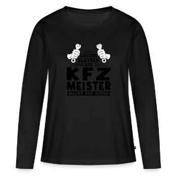 KFZ Meister KFZ-Mechaniker KFZ-Meister Geschenk - Frauen Premium Bio Langarmshirt - Schwarz - Vorne - Julia (174cm)