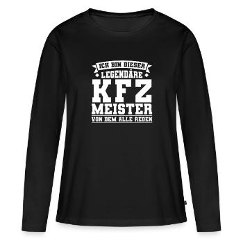 KFZ Meister KFZ-Mechaniker Kfz-Mechatroniker - Frauen Premium Bio Langarmshirt - Schwarz - Vorne - Julia (174cm)