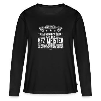 KFZ Meister KFZ-Mechaniker KFZ-Meister Geschenk - Frauen Premium Bio Langarmshirt - Schwarz - Vorne - Julia (174cm)