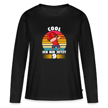 9.Geburtstag 9 Jahre Geschenk - Frauen Premium Bio Langarmshirt - Schwarz - Vorne - Julia (174cm)