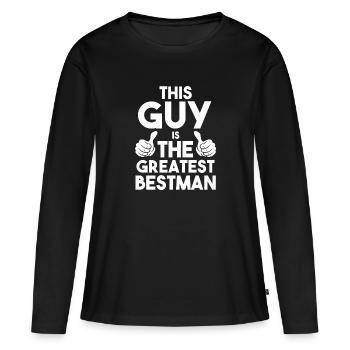 Best man Best man Gift - Women's Premium Organic Long Sleeve Shirt - black - Front - Julia (174cm)