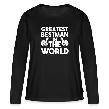 Best man Best man Gift - Women's Premium Organic Long Sleeve Shirt - black - Front - Julia (174cm)