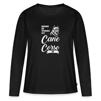 Cane Corso Cane Corso Cadeau - T-shirt manches longues Premium bio Femme - noir - Devant - Julia (174cm)